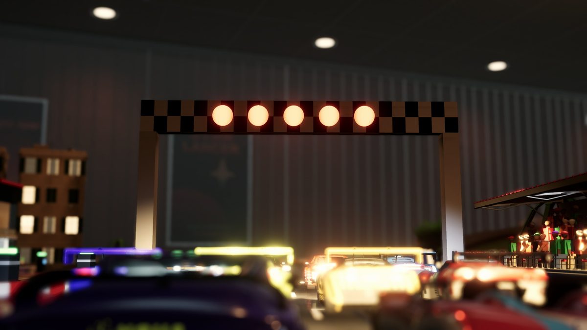 Start lights over the grid